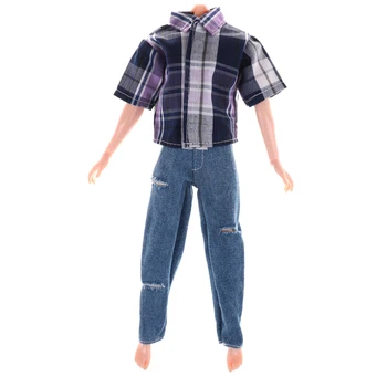 1/6 Boneco Ken Roupas de Moda de estilo de Vida Curta T-shirt de Mangas Calças Jeans Meninos de Terno Para a boneca Boneca Acessórios Presentes