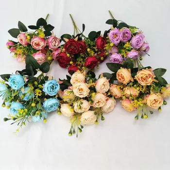 10 Cabeça De Peônia Babysbreath, Decoração Do Casamento Da Noiva Segurando Flores Guia Estrada Flores Imitação Foto Prop Peônia Flores