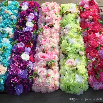 100 x25CM Artificial Rosa Hortênsia Estilos Flor Linhas para a Festa de Casamento de Arco e T a Estação de Decoração de Flores DIY Suprimentos