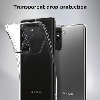 10PCS Slim Soft Phone Case Para Samsung Galaxy S21 FE S21 Ultra Plus Tampa Transparente Clara de Caso Para S21 FE Coque Funda