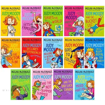 14 Conjunto Completo de inglês História Original para Crianças, Iluminação Livro de imagens Estranhas e Pouco Judy Judy Moody Slipcase Conjunto