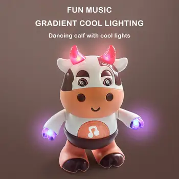 14 Músicas de Dança do Robô Vaca Bebê Brinquedos Elétricos Som Criança Garoto Música Interrecative Luz da Pai-criança-Presente de Natal Brinquedos N6w0
