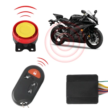 1Set Chave Shell para Iniciar o Motor de Motocicleta Bicicleta Sistema de Alarme de Segurança Anti-roubo de Scooter 125db 12V alto-Falante Remoto Controle