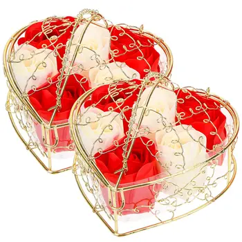 2 Caixas de Simulação Rosa Sabão Artificial, Perfumada de Flor de Rosa Essencial Para o Casamento, Presentes de Dia dos Namorados Para as Mulheres