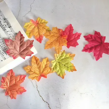 200Pcs/monte Simulação de Outono, Maple Leaf Adereços Foto Artificial Deixa as Flores de Seda, Casa de Decoração de festa de Festa Falso da Folha da Planta