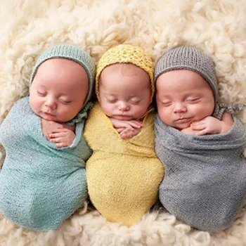 2018 Recém-nascido fotografia Adereços Trecho Sólido Foto do Bebê Adereços Cama Envoltório Bebe Trajes Xale Menina Cobertor Infantil Saco de Dormir Macio