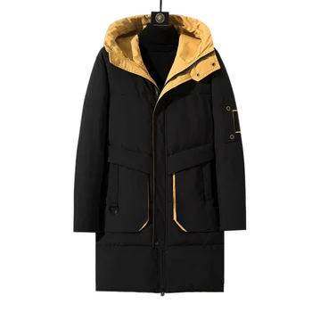 2021 de inverno de alta qualidade novo grosso quentes de homens longa com capuz algodão jaqueta casaco da marca de roupas soltas Parka tamanho grande 5XL 6XL 7XL 4XL