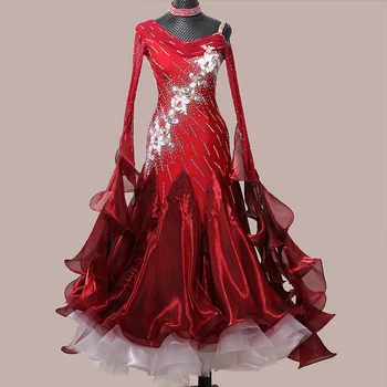 2021 importação de Material Notícias salão de baile vestido de padrão de roupas para dança de salão dança de salão concurso de vestidos de-MD568-12