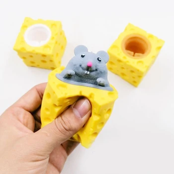 2022 Novo Fidget Bolha Brinquedo Queijo Aparelho Dedo De Formação De Brinquedo Kawaii Molinho Jogos De Mesa De Queijo Mouse Copo De Brinquedos Para As Crianças Presentes