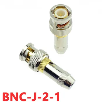 20pcs BNC75-2 BNC-J cabeça de vídeo BNC-J-2-1 Q9 interface de monitoramento 2M dois mega cabo coaxial conector de solda tipo banhado a ouro