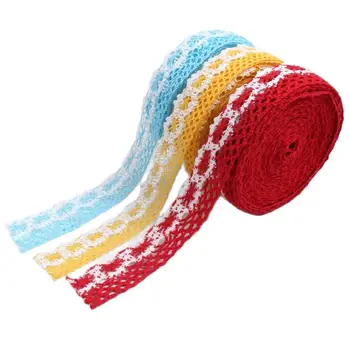 2cm 10Yards/Lote de Vestuário Costura de Tecido Multicolor Guarnição de Algodão Laço de Crochê Tecido Artesanal de Acessórios de Decoração de Scrapbook