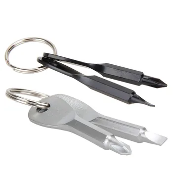 2set Portátil, Mini-chave de Fenda 2pcs de Anel de Chave de Fenda EDC Conjunto de ferramentas ao ar livre do Bolso Mini Ferramenta com Chaveiro D91112