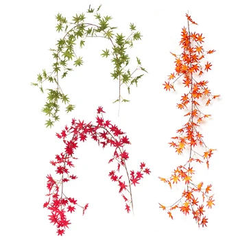 3 Cores De Flores Artificiais Folhas De Bordo De Vime Simulação Decorativos De Seda Deixa O Falso Folhas De Outono Para Casa A Festa De Casamento Decoração