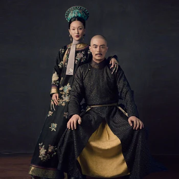 3 Desenhos Bordados Hanfu Traje Dinastia Qing Palácio de Princesa Traje para a mais nova TV Play RuYi do Amor Real no Palácio