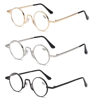 3 Unidades Anti-azul Retro Rodada Óculos de Leitura Ouro Prata Preto Artístico Lupa Anti-fadiga Presbiopia Óculos