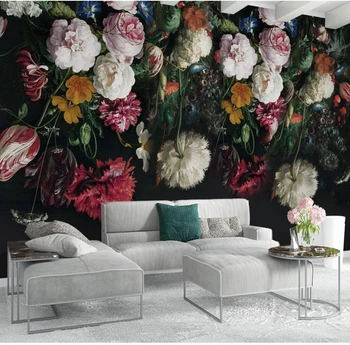 3D Moderno flores Coloridas de papel de Parede de Arte de Parede, Mural, Sala de estar, quarto, papel de Parede, Mural de Flores de papel de Parede Decoração da casa
