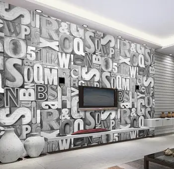 3d personalizado de luxo papel de parede em Relevo de pedra esculpida letras papel de parede para sala de estar papel de parede na parede não tecido papel de parede