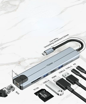 4/5/8/11-em-1 USB C Hub 3.0 o Divisor de Tipo C Dock Adaptador Multiporta 4K HDMI Ethernet RJ45 Portas de Entrada PD para o MacBook e o iPad xiaomi