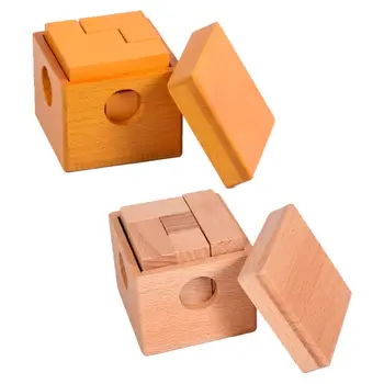 7 In A Box Cubo Da Soma De Cubos De Adultos De Adultos Puzzle Brinquedo De Madeira De Olmo Blocos De Madeira
