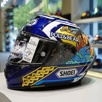 A Cara cheia de capacetes para motociclistas X14 Marquez Motegi3 sorte cat2 anti-embaciamento da viseira Cavalo de Corrida de Motocross Motobike Capacete