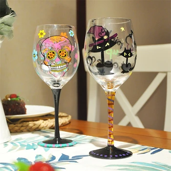 A europa Criativa, pintados à Mão, Vinho, copo de Vidro de Alta Capacidade de Cristal Cálice de Personalidade Presentes de Aniversário Home Bar da Bebida do partido ware