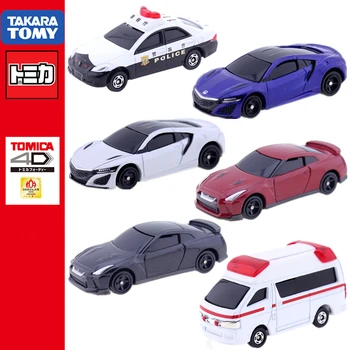 A Takara TOMY Tomica 4D Honda NSX Nissan GTR Nouvelle Blue Pearl Carro de Som Fundido a Quente Brinquedos Pop Crianças Bonecas
