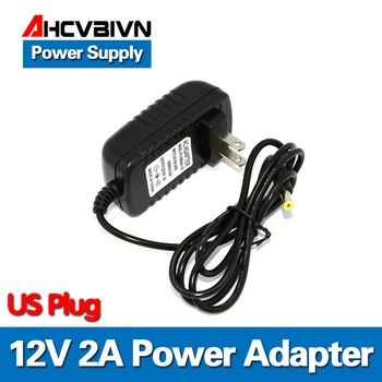AHCVBIVN 12V 2A LED de energia do adaptador de plug EUA 5.5*2.5 LED da Fonte de Alimentação Adaptador de plug UE unidade para 5050 3528 LED Strip