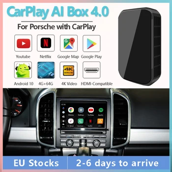 Android 10 CarPlay AI Caixa de CAR MULTIMEDIA PLAYER S21 4GB+64GB Apple Carplay Android Auto Caixa de Tv para a Porsche Benz, Audi