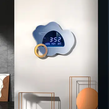 Assista A Luz Da Sala De Luxo, Relógio De Parede Para O Lar Criativo Eletrônica Inteligente Relógio Pendurado Na Parede