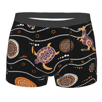 Autêntica Arte Aborígene Australiana Cuecas Breathbale Calcinha Homem Cueca Sexy Shorts Boxer Briefs
