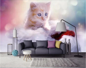 beibehang Fresco bela sonhadora gato bonito sala de crianças de fundo de parede, papel de parede, papel de parede hudases beleza duvar kagit