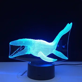 Canglong Tema dos Dinossauros Park 3D Lâmpada Jogo da noite do DIODO emissor de luz de 7 de Alteração de Cor Toque de Humor Lâmpada Dropshipping