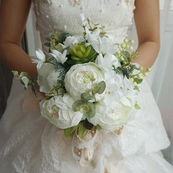 Casamento, Buquê De Flores Do Casamento Ornamentos Damas De Honra Segurando Flores Artificiais Peônia Falso Rose Festa De Casamento, Buquê
