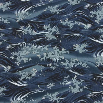 CF824 as Ondas do Mar Tecido estampado 100% Algodão Tecido Chinês Estilo de Vestido de Pano de Tabela/Cortina/Vestuário de DIY Patchwork de Materiais