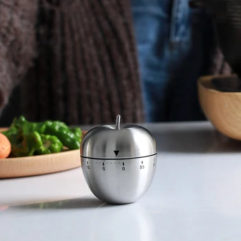 Cozinha nova Maquinaria Temporizador de Aço Inoxidável Criativo Ovos Tipo a Apple 60 minutos de Temporização Bbaking Cozinhar Lembrete Casa Gadget