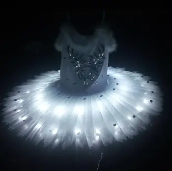 Crianças de Balé de Meninas Iluminação vestido Tutu da Fase do DIODO emissor de Dança de Desempenho