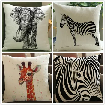 Criativo animal elefante, zebra impresso roupa de almofada capa de Almofada sofá-cama carro Dec impresso breve cobre FG098