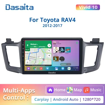 Dasaita Vivas Para o Toyota RAV4 2014 2015 2016 2017 som do Carro do Jogador Apple Carplay Android Auto GPS Bluetooth IPS DSP 10