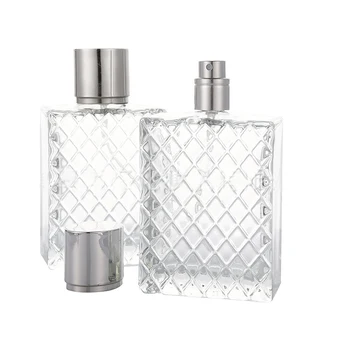 De alta Qualidade Transparente 100ml Perfume de Vidro Frascos de Spray Vazia Atomizador Garrafa Reutilizável Cheiro de Caso Com Tamanho de Viagens
