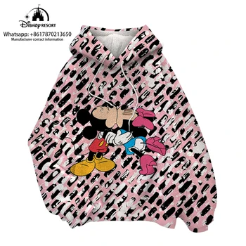 De inverno, Moda de Nova Minnie do Mickey de Disney Leopard Casaco de Flanela Mulheres de Camisola Solto e Casual Simples Pulôver