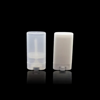Desodorante Recipientes Brancos Claro, Garrafas Reutilizáveis De Moda Cool Lábio Tubos De Plástico Vazia Oval Lip Balm Tubos De Venda Nova