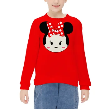 Disney Cartaz Mickey e Minnie Camisola crianças camisola 2022 primavera, meninos e crianças de manga comprida de malha de assentamento da camisa