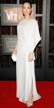 Elegante Longo Branco de Um Ombro Vestidos de Celebridade Uma Linha de Robe De Sarau Chão Comprimento de Crepe Vestidos Formais para as Mulheres