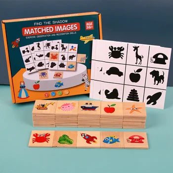 Encontrar Sombra de Correspondência de Imagens Bebê Quebra-cabeça Exercício de Observação e Recogntion Habilidades Creche Puzzle Crianças Brinquedo Educativo