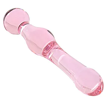 Estimulador Ponto G Rosa De Vidro Vibrador Plug Anal Brinquedos Sexuais Para A Mulher Casais Erótico De Vidro, Pênis, Vibradores Para As Mulheres Masturbador Varinha