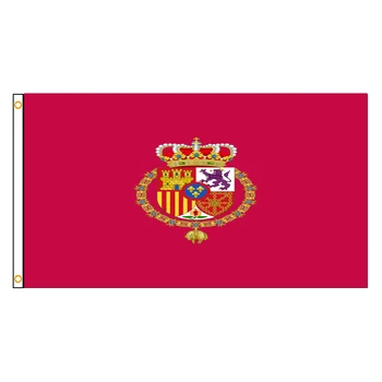 FLAGDOM 3X5Fts 90X150cm Espanha Norma espanhola do Rei da Bandeira da Espanha