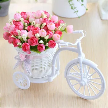 Flores artificiais flores de seda rosas de plástico de rattan de flutuadores, acessórios, enfeites falso flores mostrar a decoração home