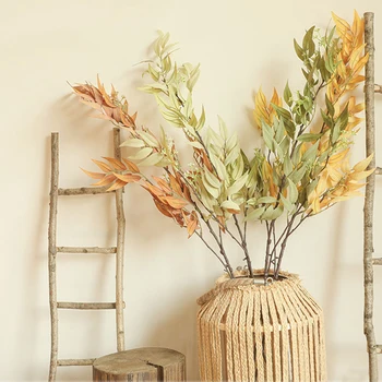 Folha de bambu Ramo de Flores Artificiais para DIY Arranjo Floral Material de Decoração de Festa de Casamento Planta de Parede Accessorie