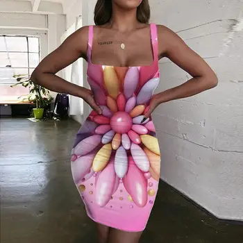 Giyu Marca Flores Vestidos de Mulheres Colorido Vestido Sexy Criatividade Impressão 3d de Arte Sundress Roupas de Mulheres de Mini Noite de Praia