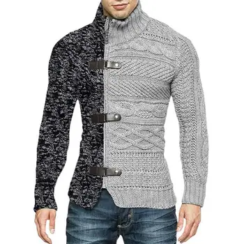 Homens Camisola De Inverno Casaco Assimétrico Slim Fit 2022 Homens Outwear Design De Moda Quente Malha Pescoço Proteção Outono De Camisola